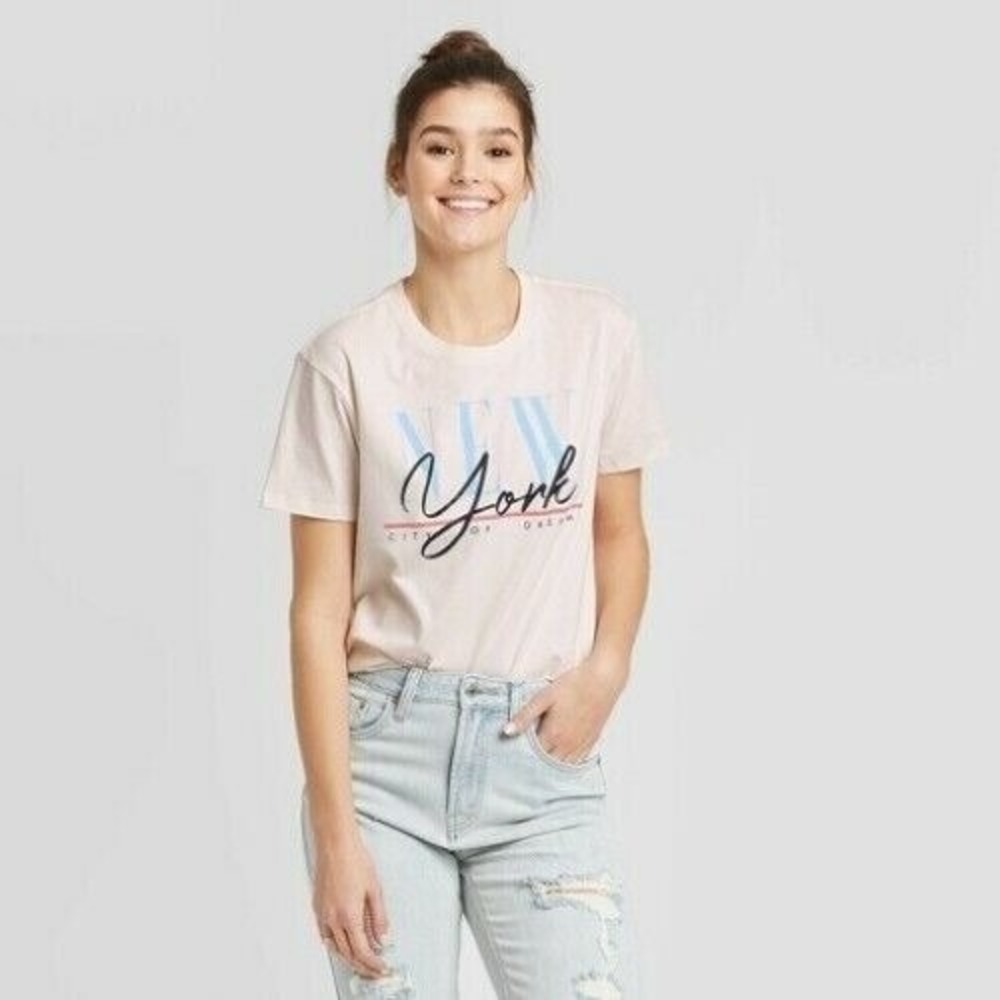 New York New York T-Shirt Size Large Casual Summer Graphic Indie Boho Travel NEW